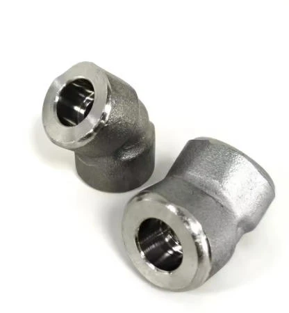 ASME B16.11 Soicéad Cruach Dhosmálta Weld 45 céim Elbow