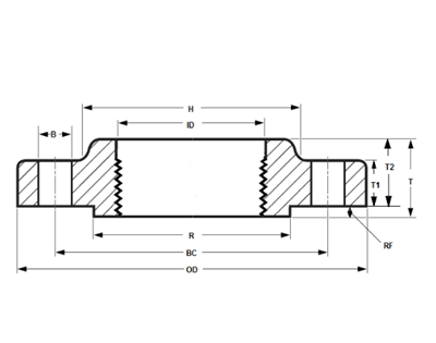 ASME B16.5 Aicme Flange Snáithithe 600 in orlach